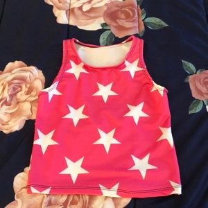 Crop Top lycra stars pink